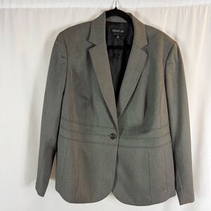 Jones New York Plus Size: 20W Gray One Button Emma Jacket Long Sleeve